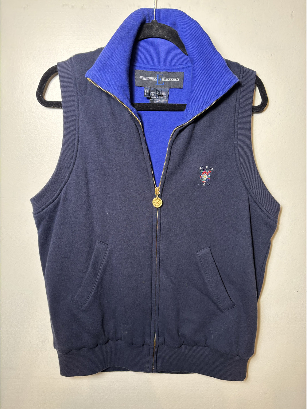 Escada Sport Golf Crest Zip Vest Women's Small Y2K